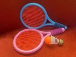 Samtoys Custom Cheap Kids Outdoor Sport Training Game Toy 35 CM EVA Handle Small Tennis Racket with Badminton and Plastic Ball