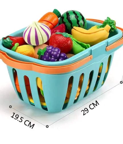 Samtoys Plastic Realistic Pretend Kitchen Play Food Sets Accessories Peelable Vegetables Fruit Cutting Toy for Kids