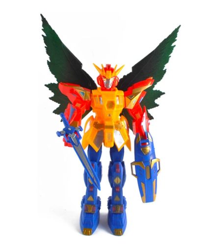 Small kids robot model action figure toys with light