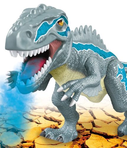 Sound Effect Cool LED Light Spray 7 Colors Smoke Walking RC Animal Model Toy Realistic Remote Control Dinosaur