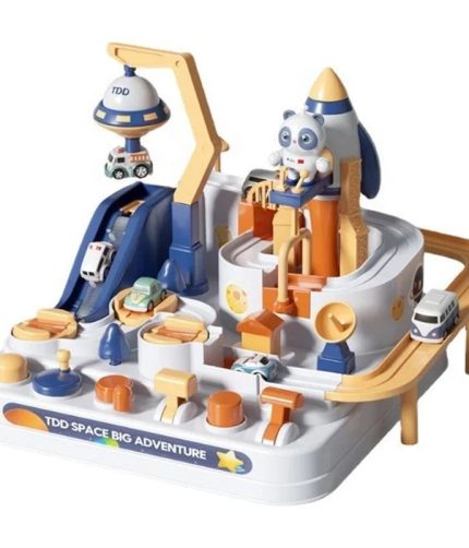 Space Theme Used Lever Track Inertia Car Splicing Track Puzzle Rail Car Adventure Game with 6 Cars