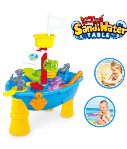 Summer Outdoor Toy Play Pirate Boat Kids Plastic Beach Sand And Water Table For Kids Toy